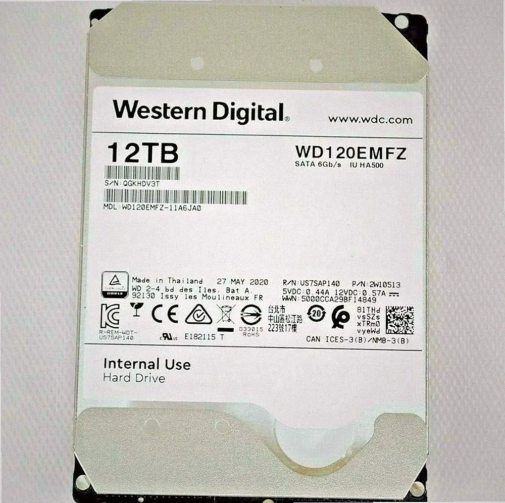12tb Hard Drive Western Digital 6Gb/s SATA 3.5” Internal HDD