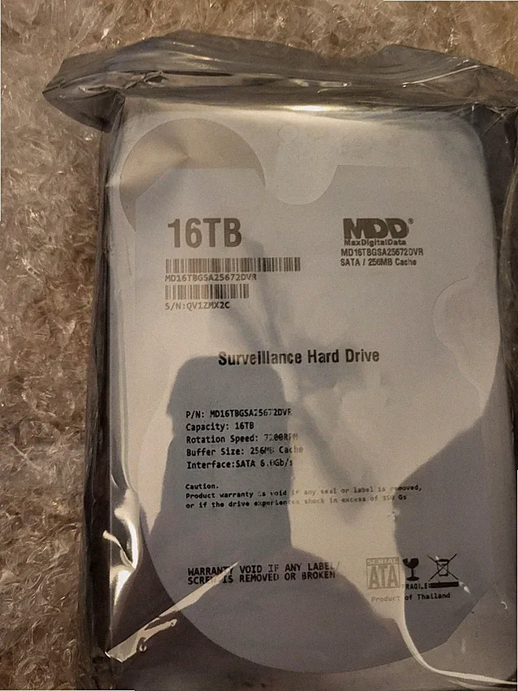 16TB HDD Max Digital Hard Drive SATA III 3.5 7200RPM 256MB Cache
