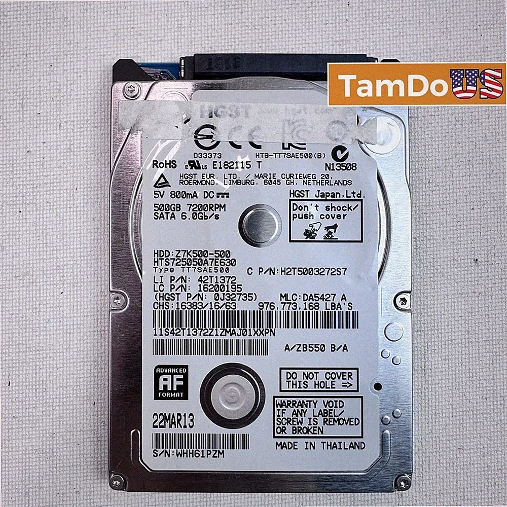 HGST 500GB 2.5" SATA III 7200RPM Laptop Hard Drive HTS725050A7E630