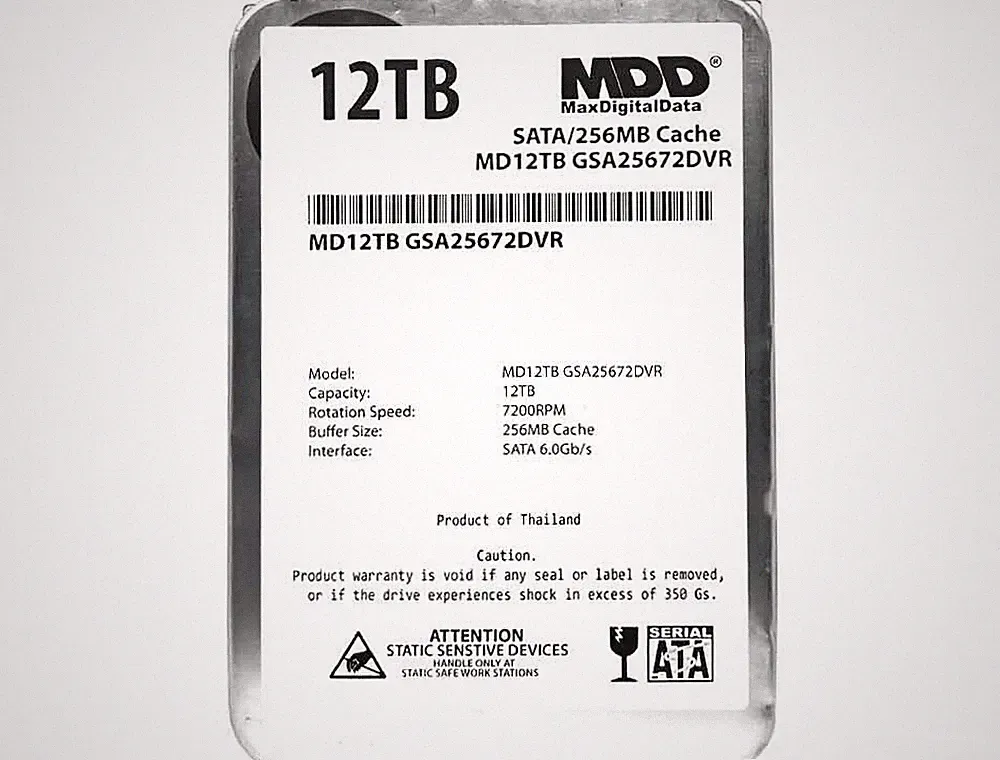 Internal 12TB hard drive