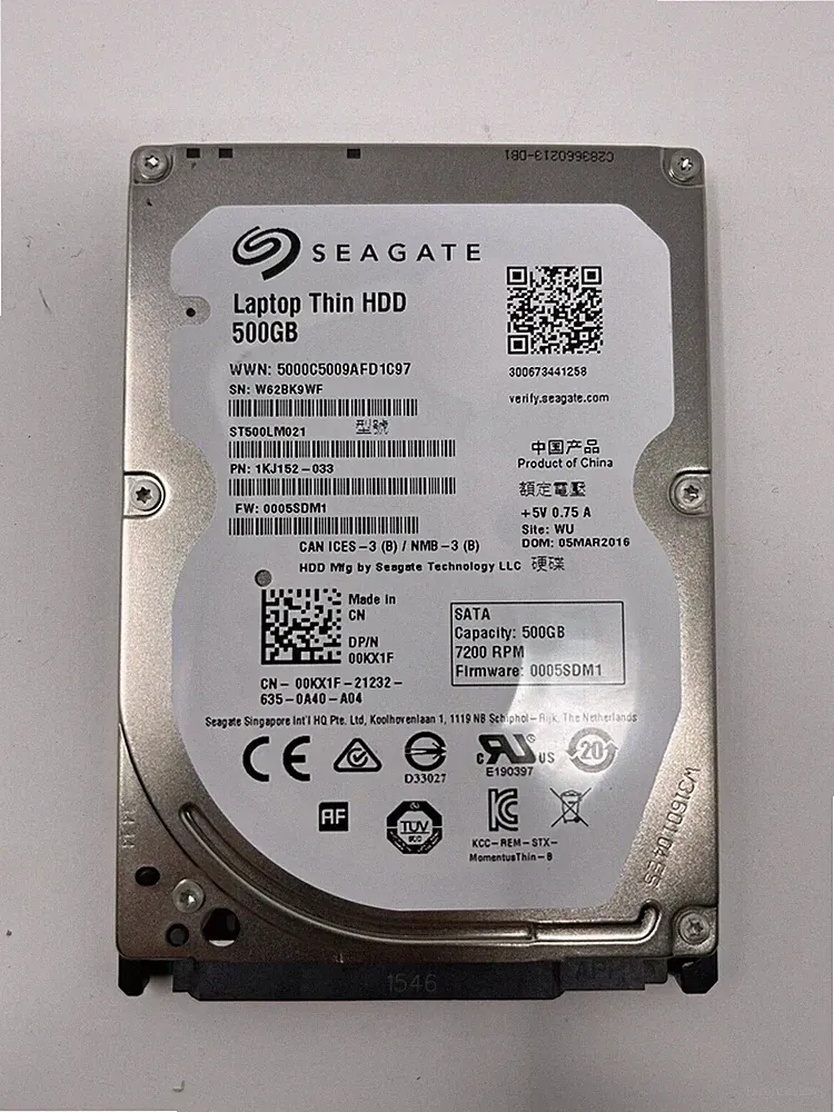Seagate Laptop Thin HDD ST500LM021 500GB 2.5" SATA III Laptop Hard Drive