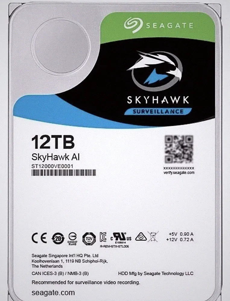 Seagate SkyHawk AI 12TB 3.5" SATA III Internal Hard Disk Drive (ST12000VE001)