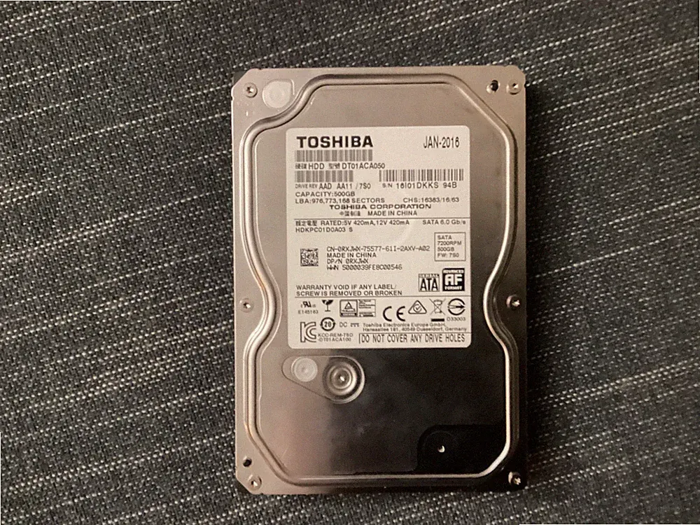 Toshiba 500GB,Internal,7200 RPM,3.5 inch (DT01ACA050) Hard Drive