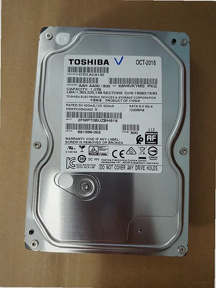 Toshiba DT01ACA100 1TB WIN 10 Internal 7200 RPM 3.5 inch SATA 6 Gb/s Hard Drive