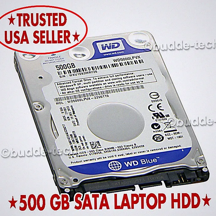Western Digital Hard Drive 500GB SATA Laptop Internal 5400 RPM 2.5" Toshiba HGST