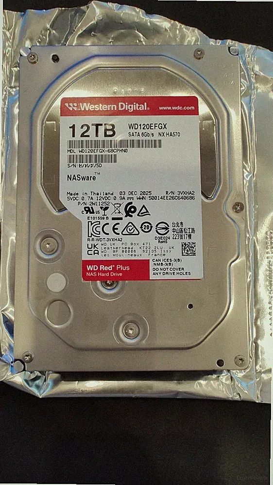 Western Digital Red Plus 12TB Internal Hard Drive Disk WD120EFGX - Barely Used