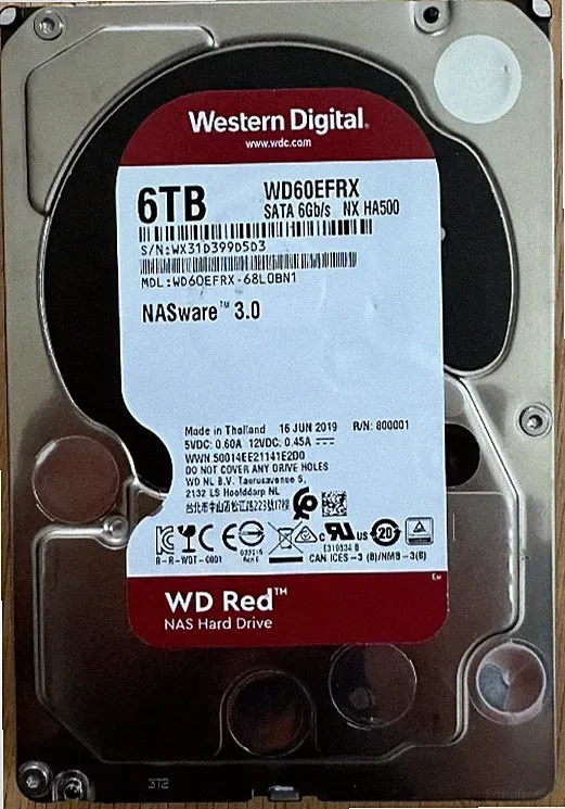 Western Digital Red Plus (5400RPM, 3.5", SATA III, 64MB Cache) 6TB Internal...