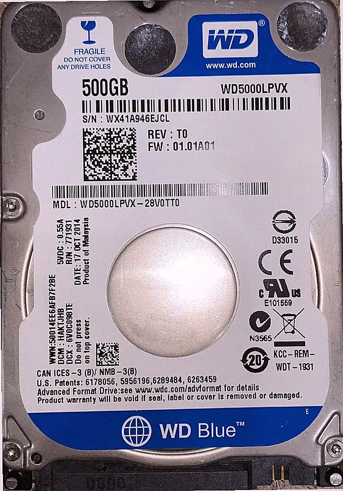 XBOX ONE S SLIM INTERNAL HARD DRIVE 500GB REPLACEMENT WD SATA WESTERN DIGITAL